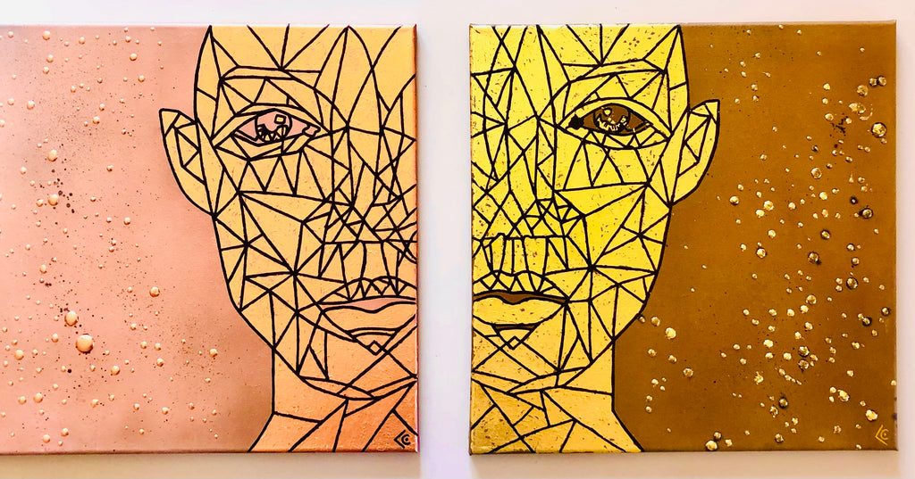 Tableau double face ( 2 toiles) diptyque