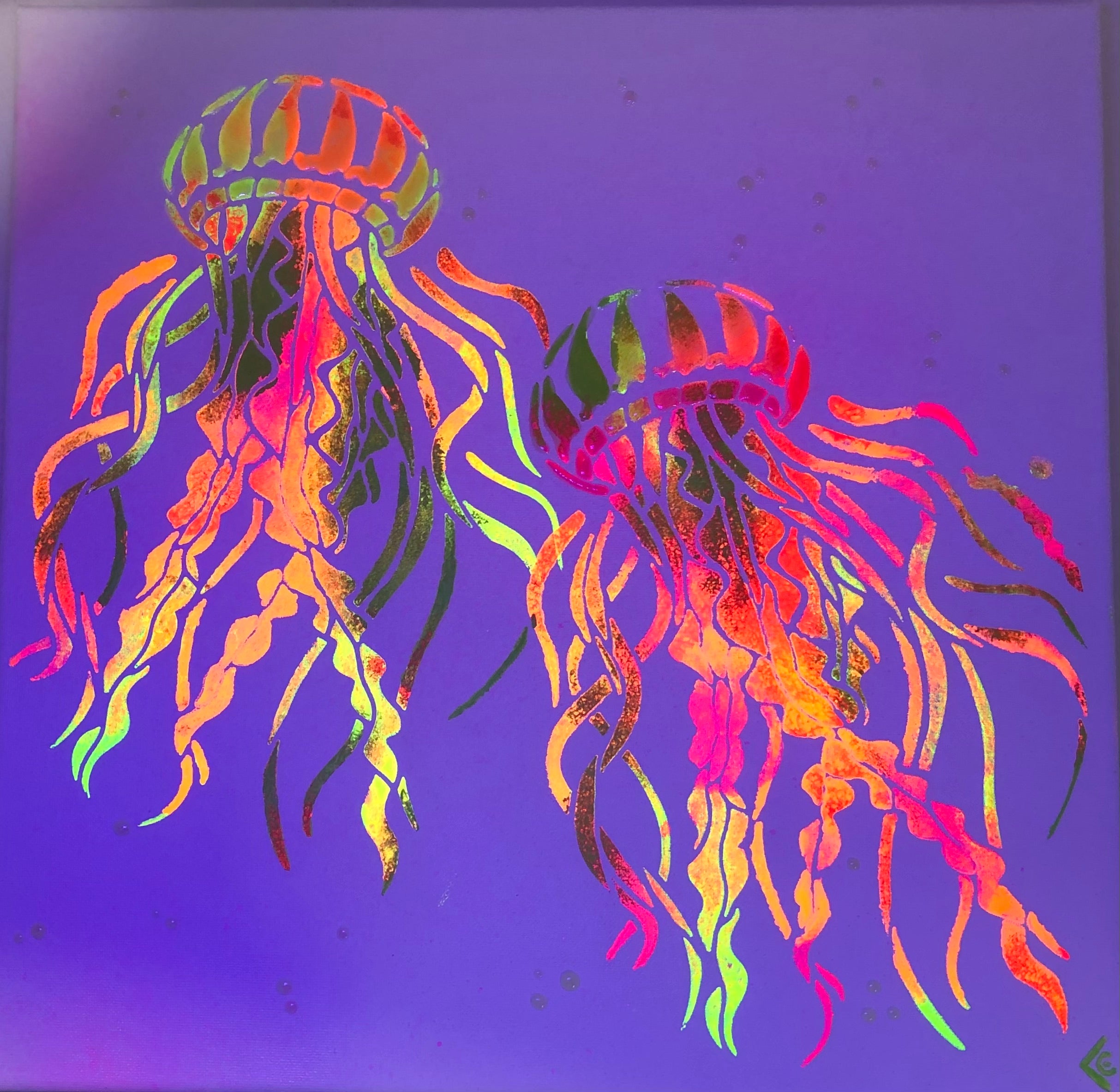 Peinture Les MEDUSES FLUO