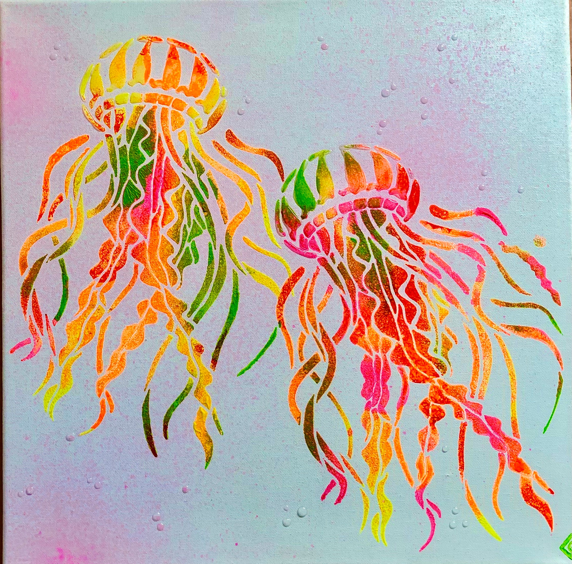 Peinture Les MEDUSES FLUO