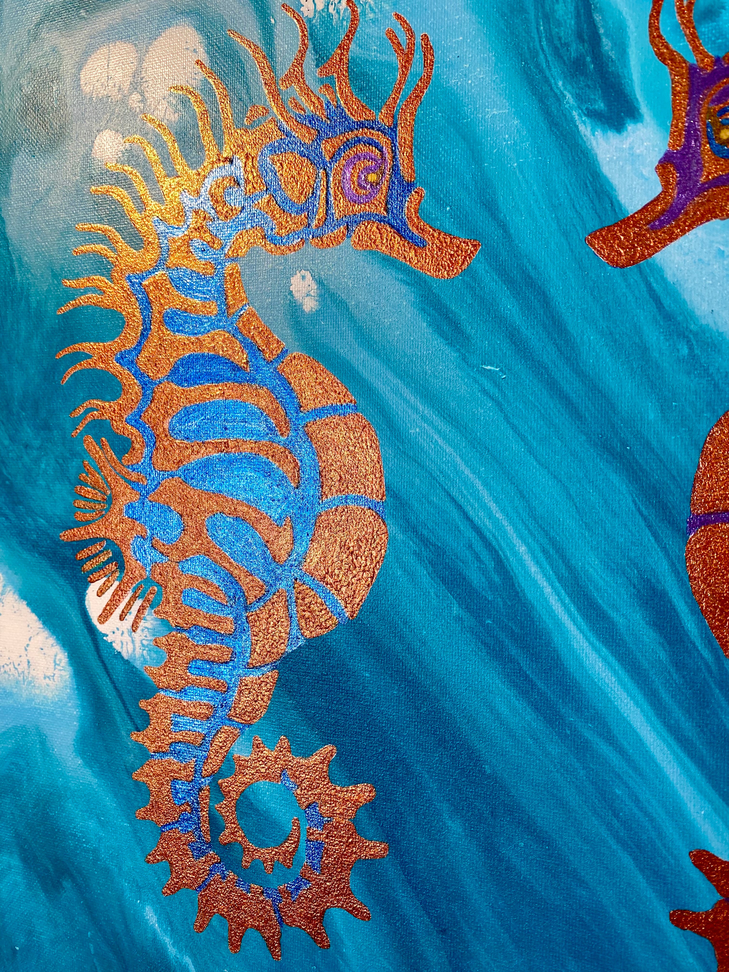 peinture les hypocampes amoureux