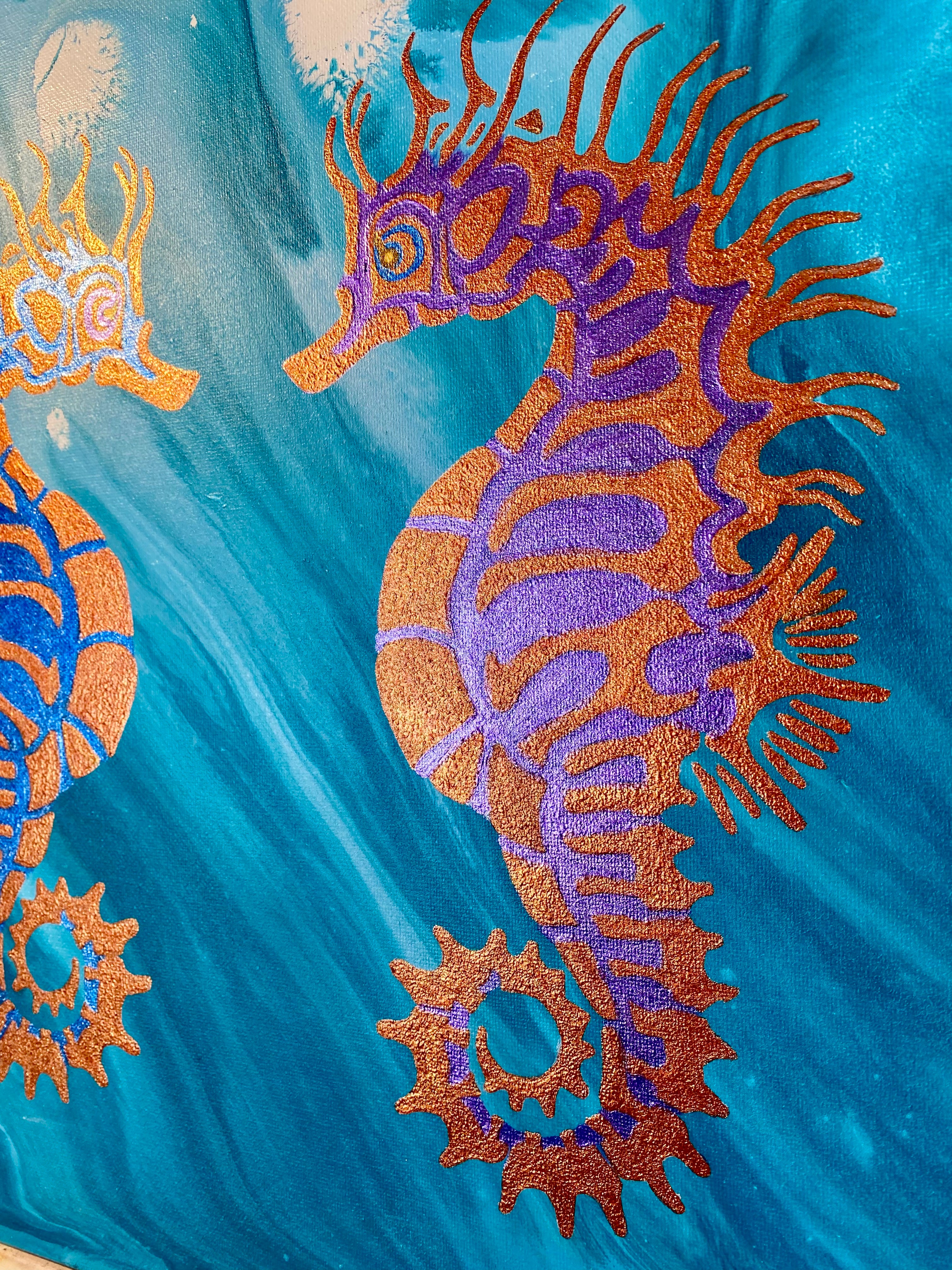 peinture les hypocampes amoureux