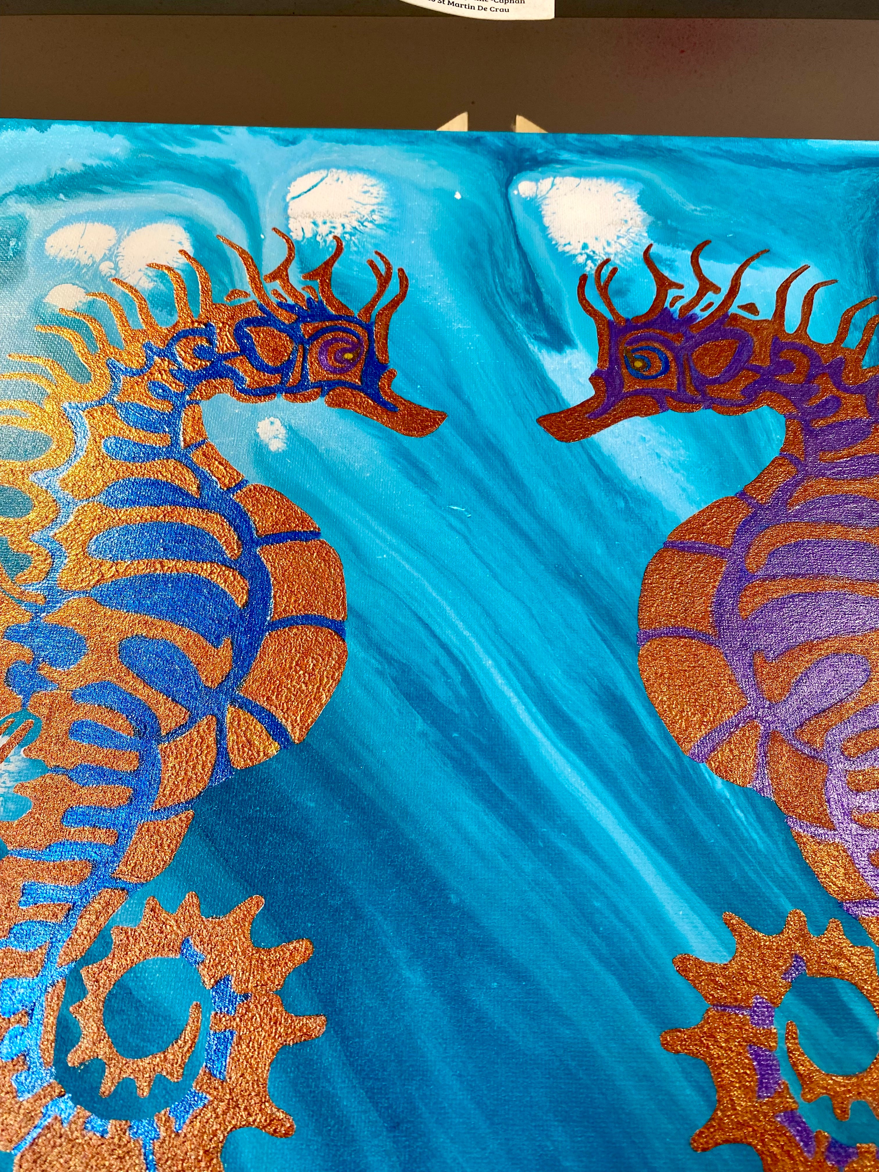 peinture les hypocampes amoureux