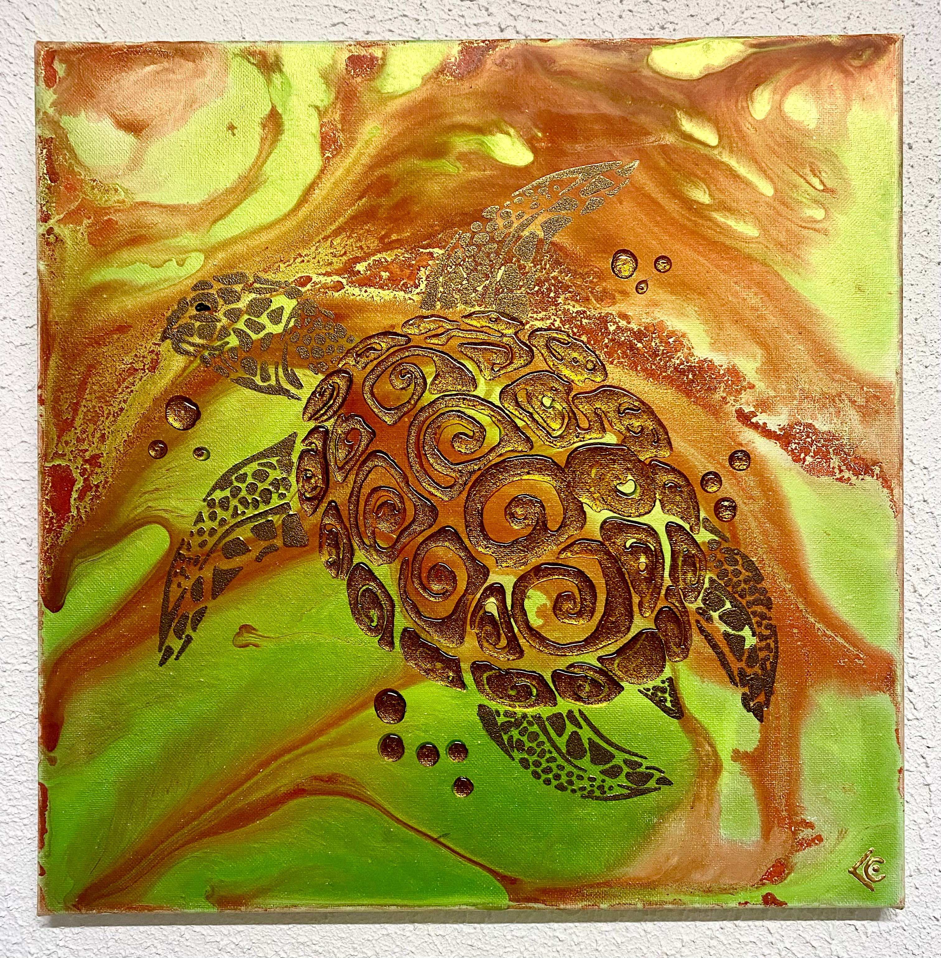 Peinture La tortue de Mer en résine