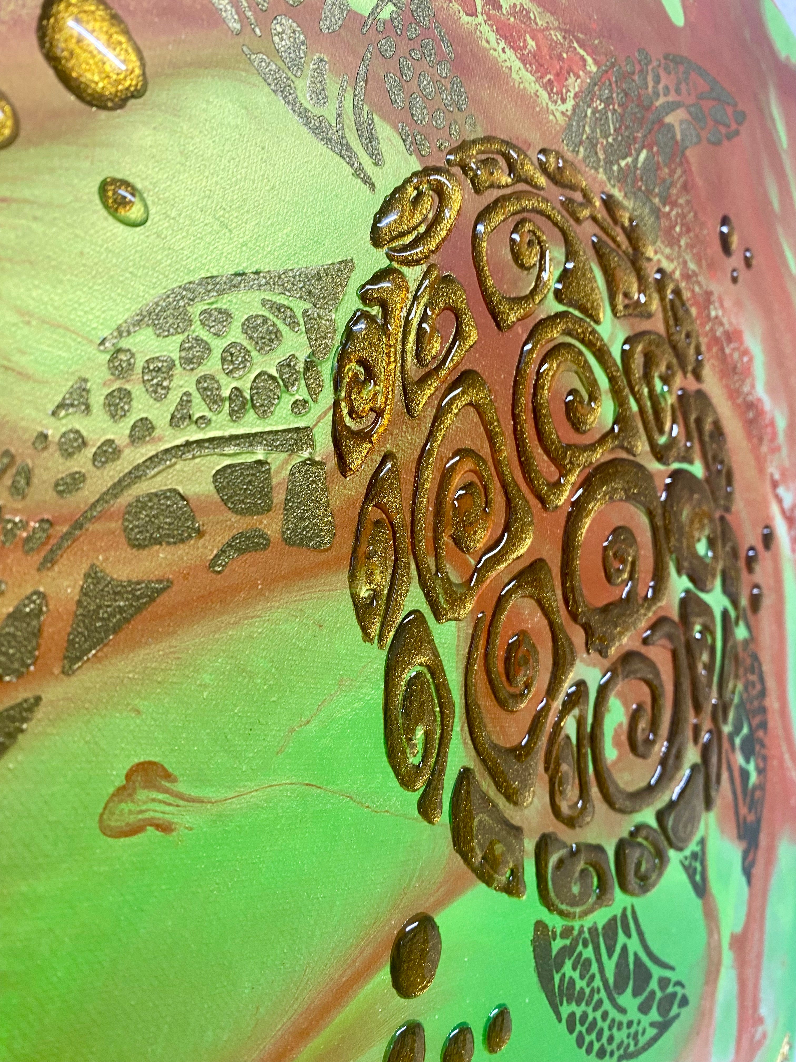 Peinture La tortue de Mer en résine