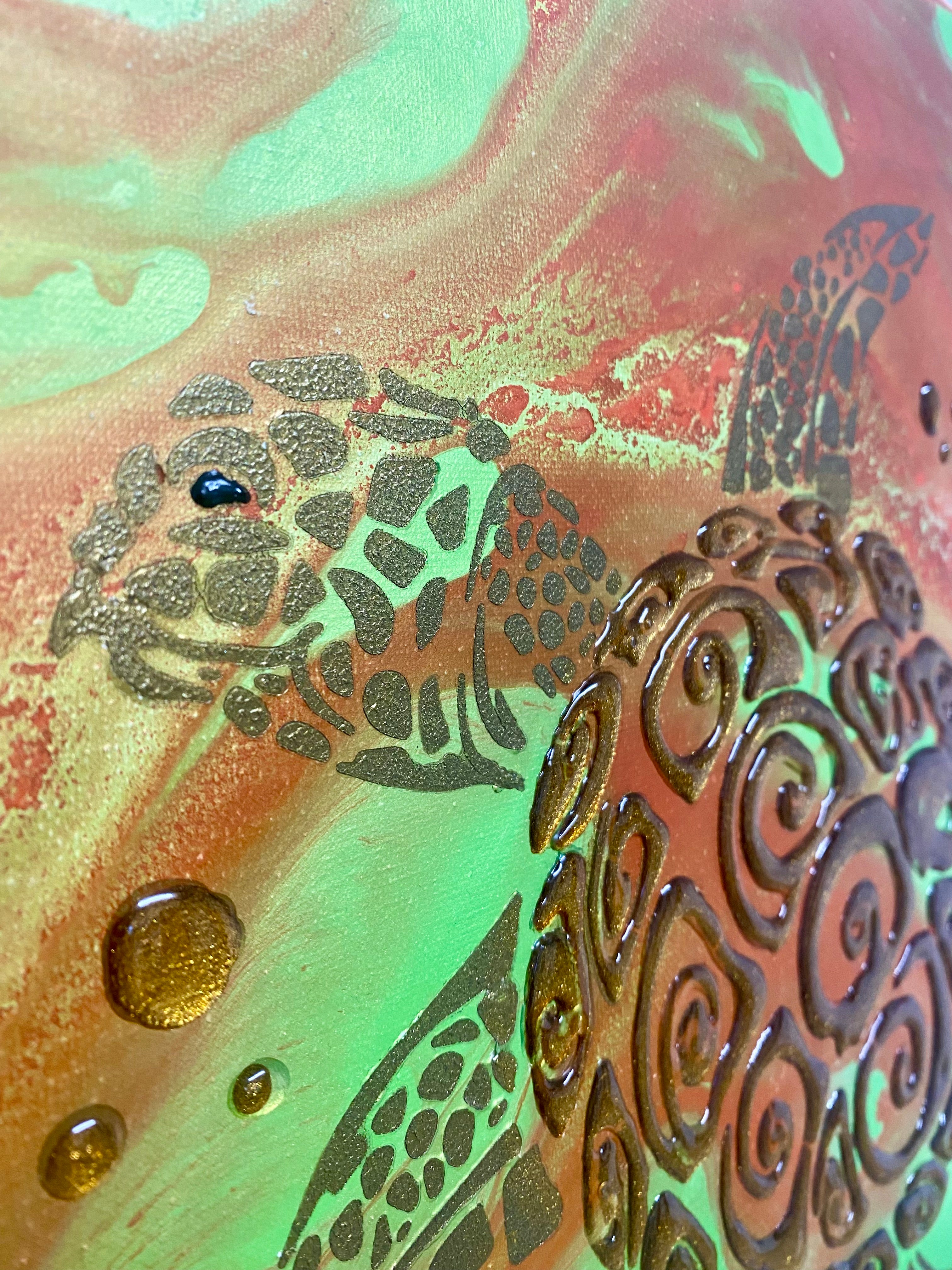 Peinture La tortue de Mer en résine