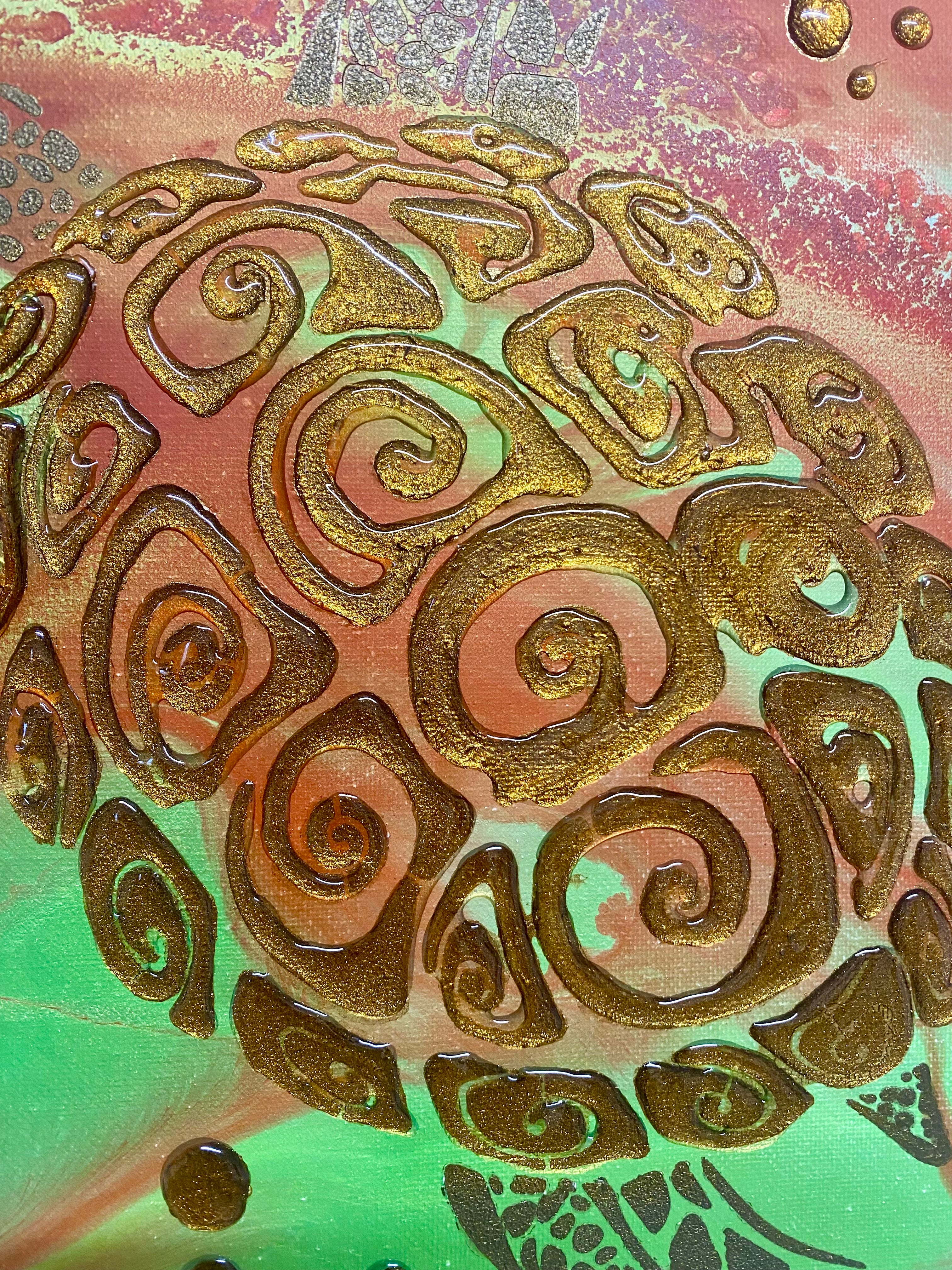 Peinture La tortue de Mer en résine