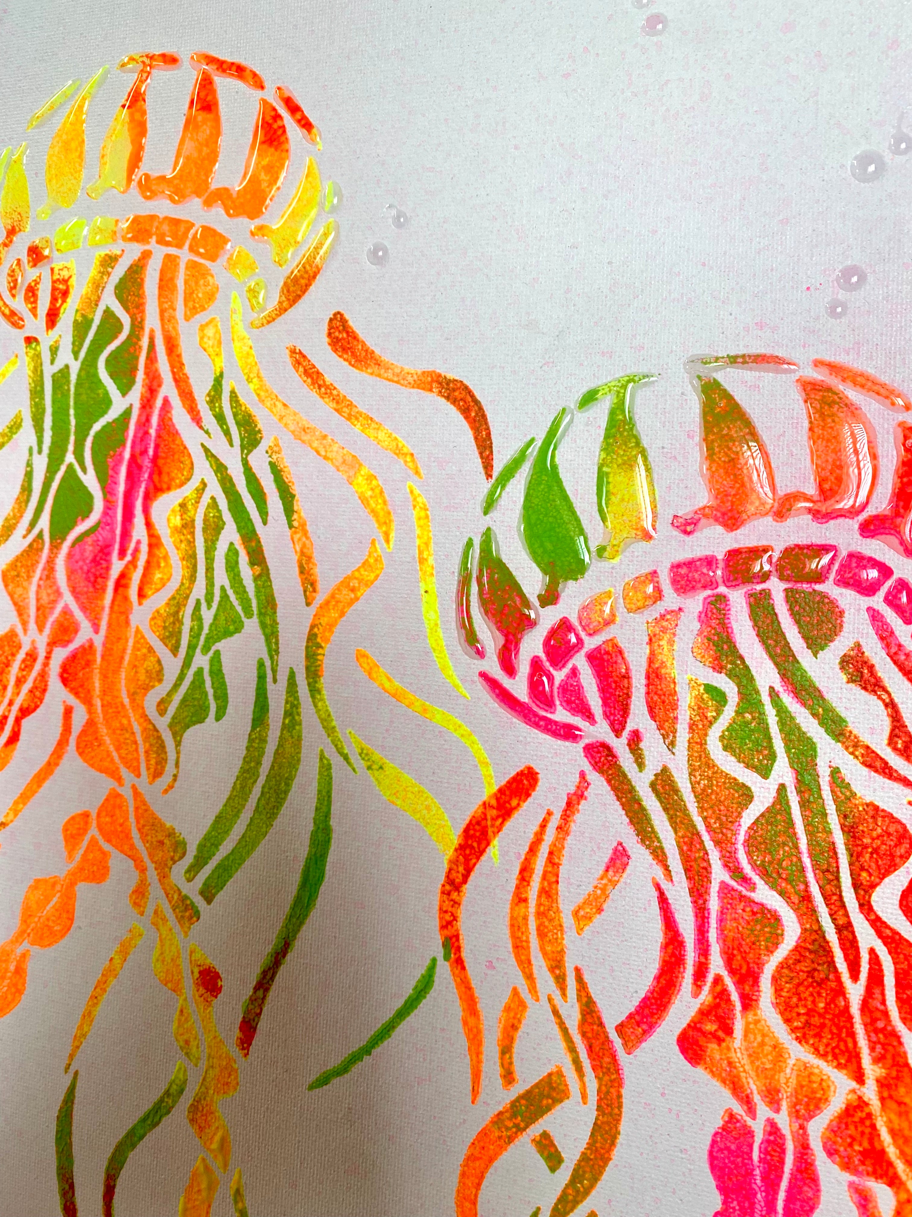 Peinture Les MEDUSES FLUO