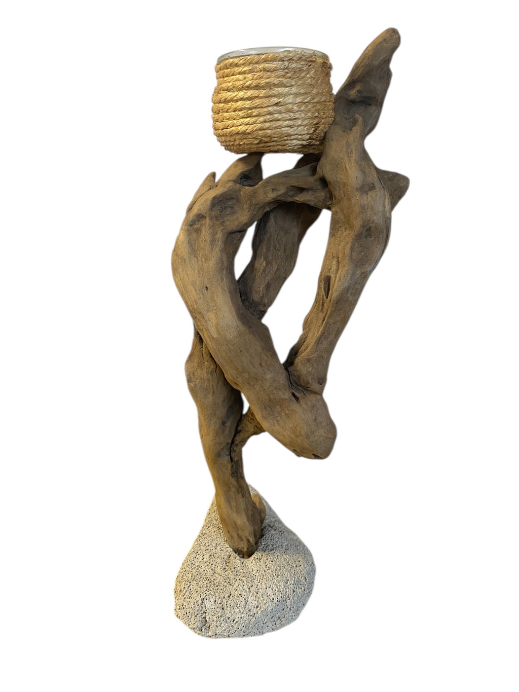 Bougeoir en bois flotté