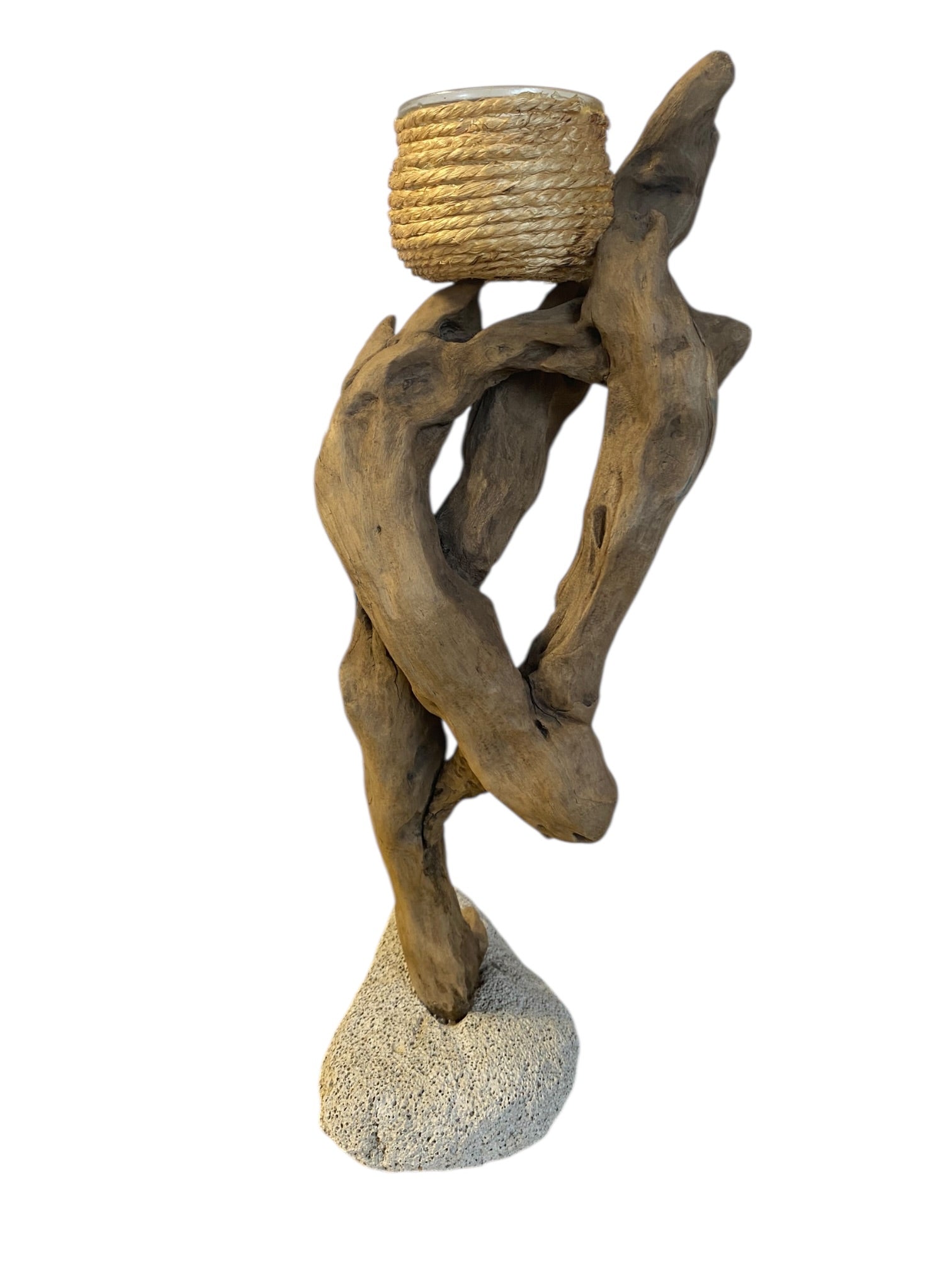 Bougeoir en bois flotté