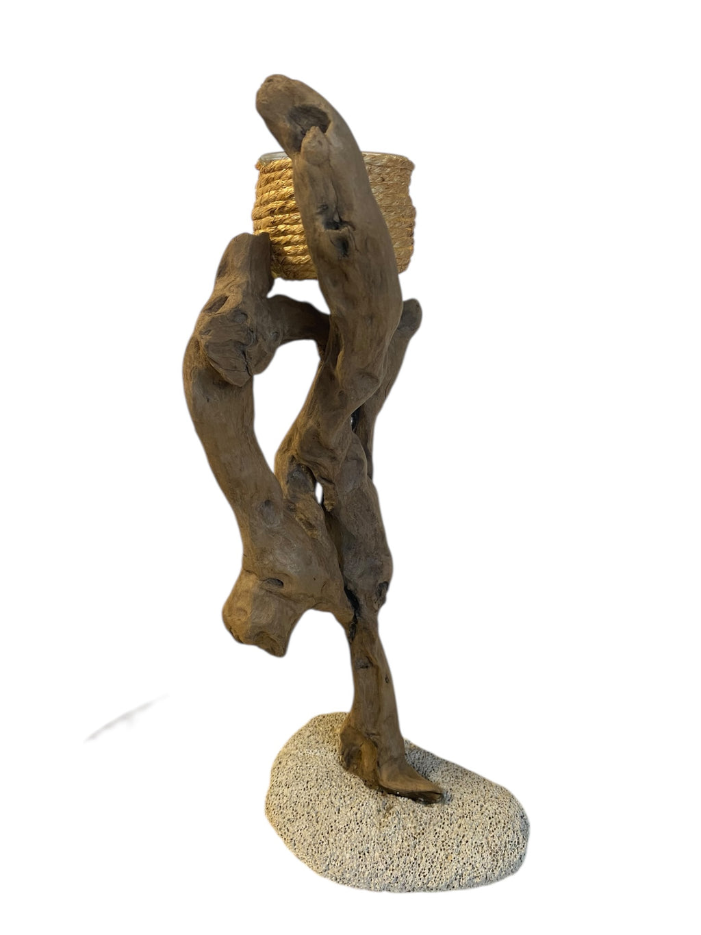 Bougeoir en bois flotté