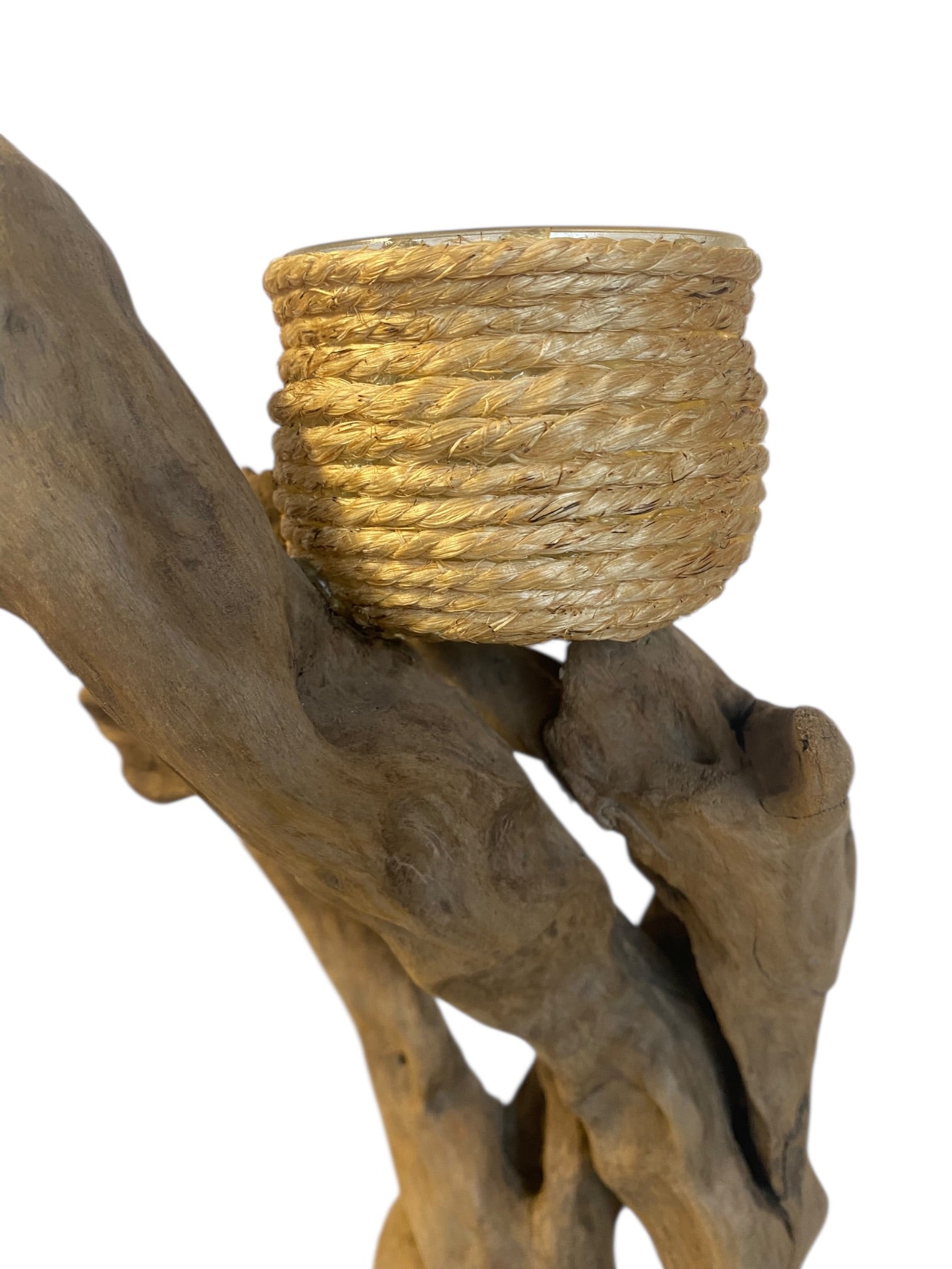 Bougeoir en bois flotté