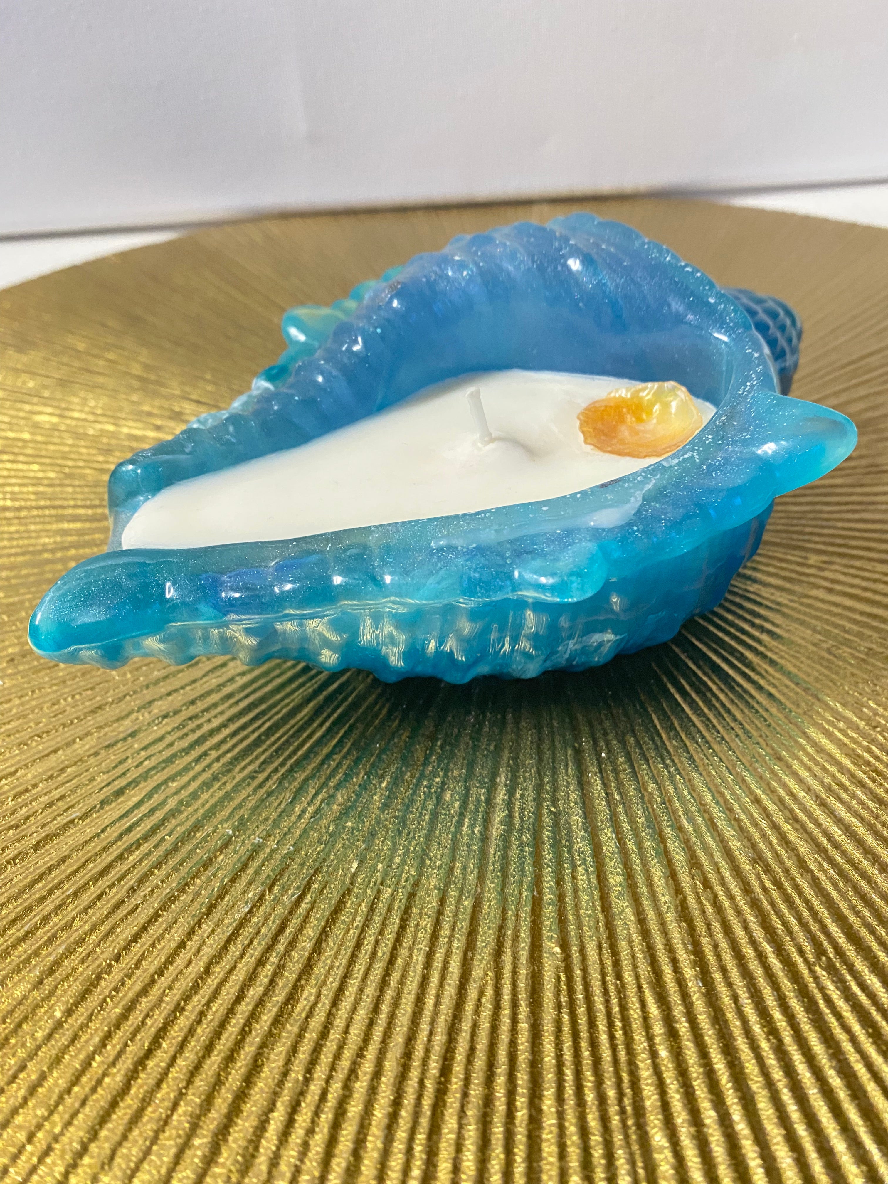 Bougie Sel de mer et Sauge , coquillage en résine