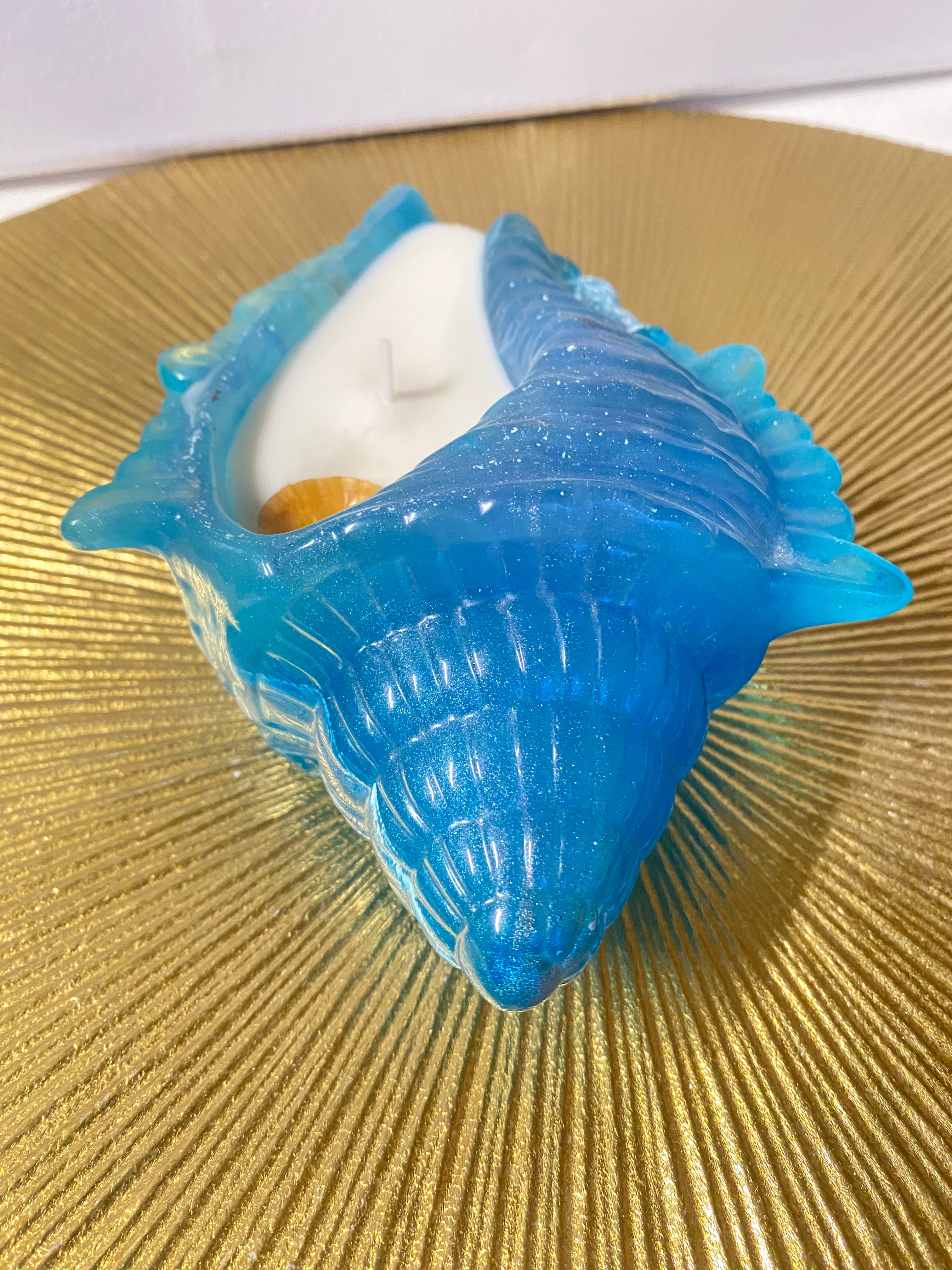 Bougie Sel de mer et Sauge , coquillage en résine