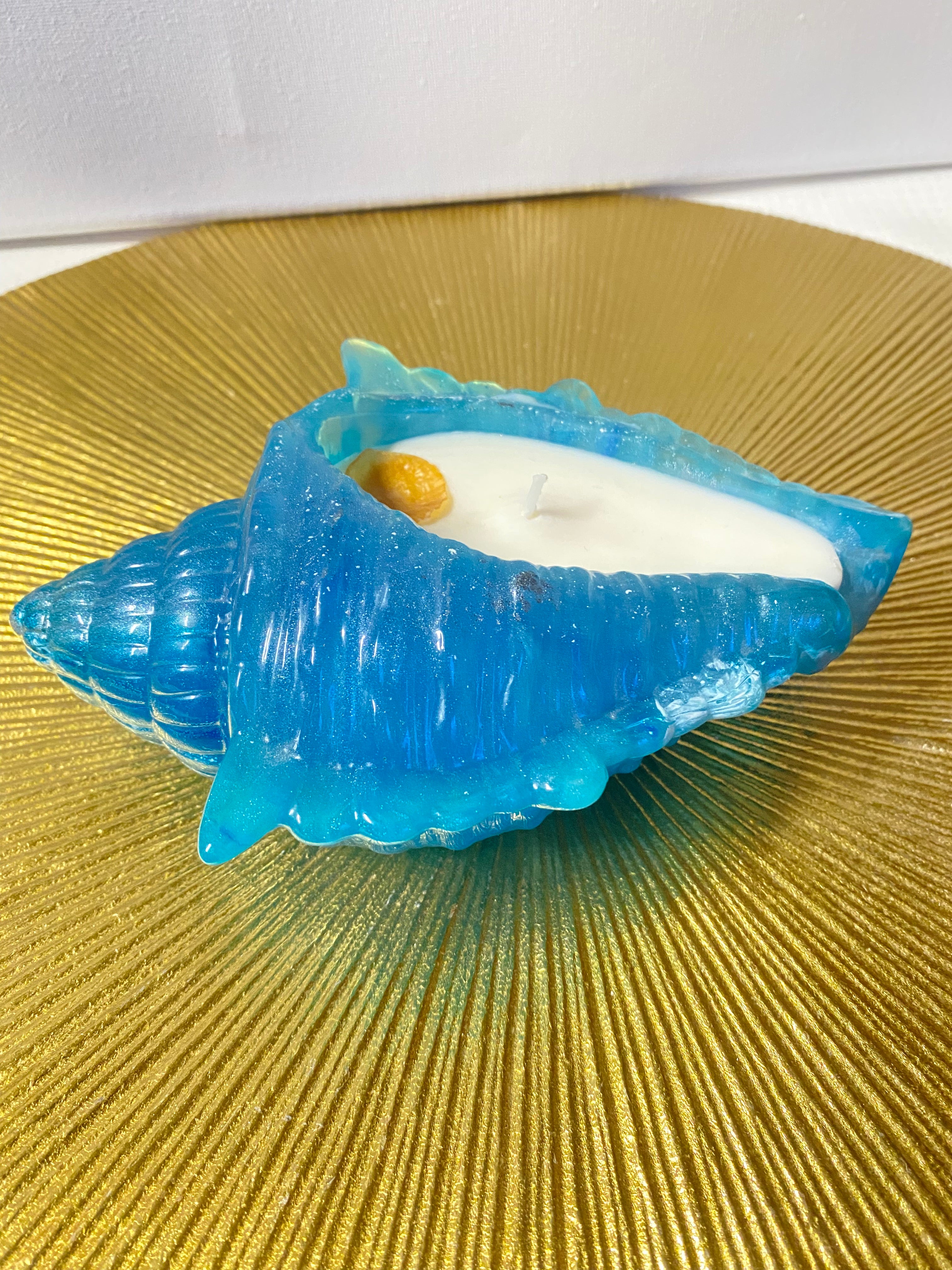 Bougie Sel de mer et Sauge , coquillage en résine