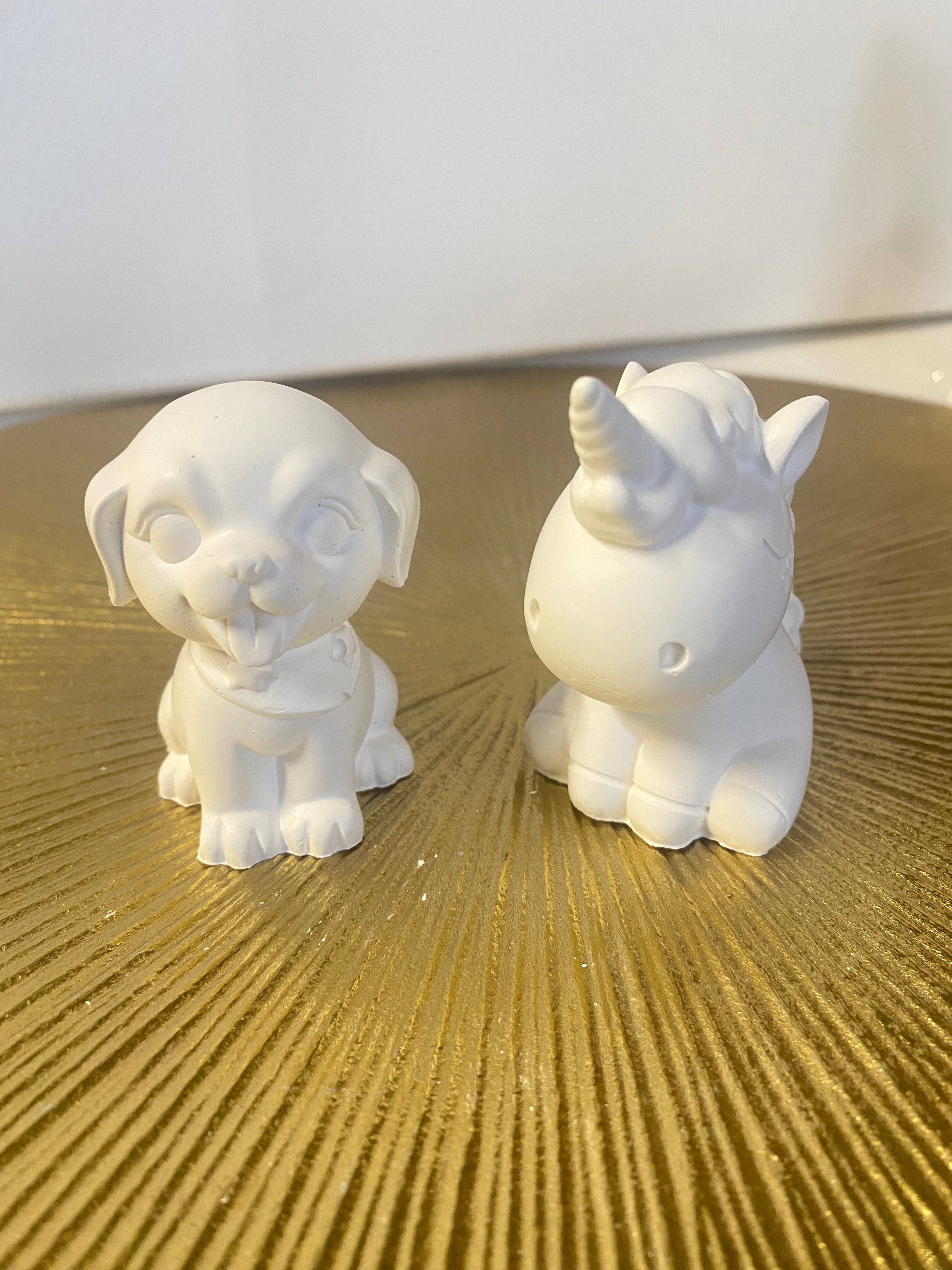Figurine 2 pièces Chien et Licorne