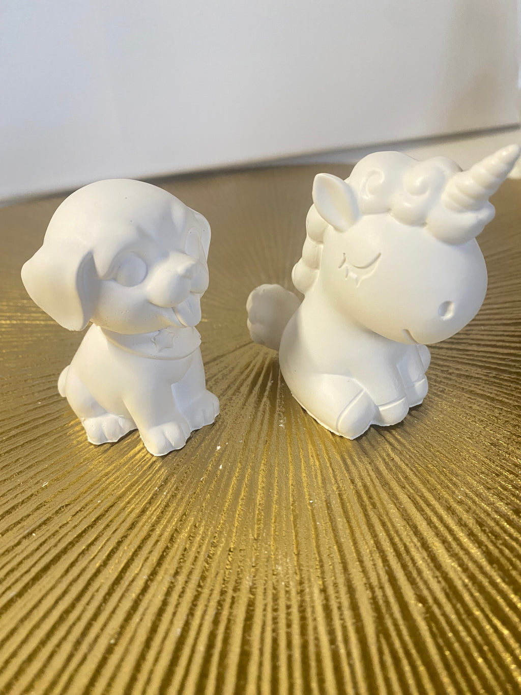 Figurine 2 pièces Chien et Licorne