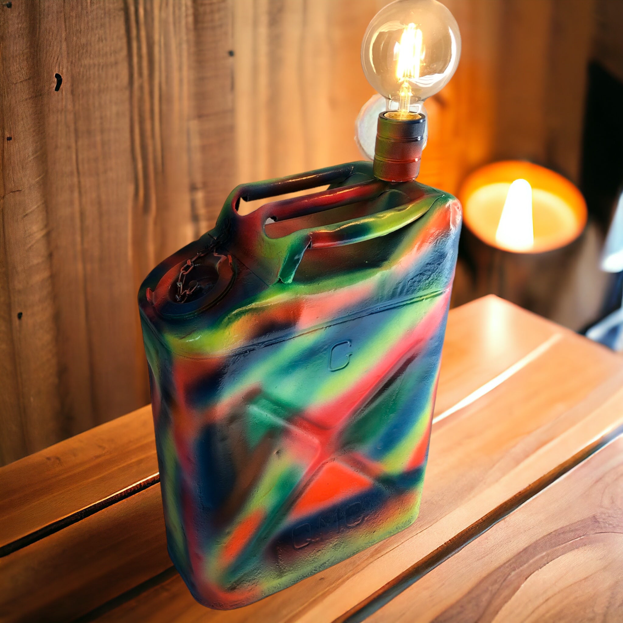 Luminaire Bidon street Art