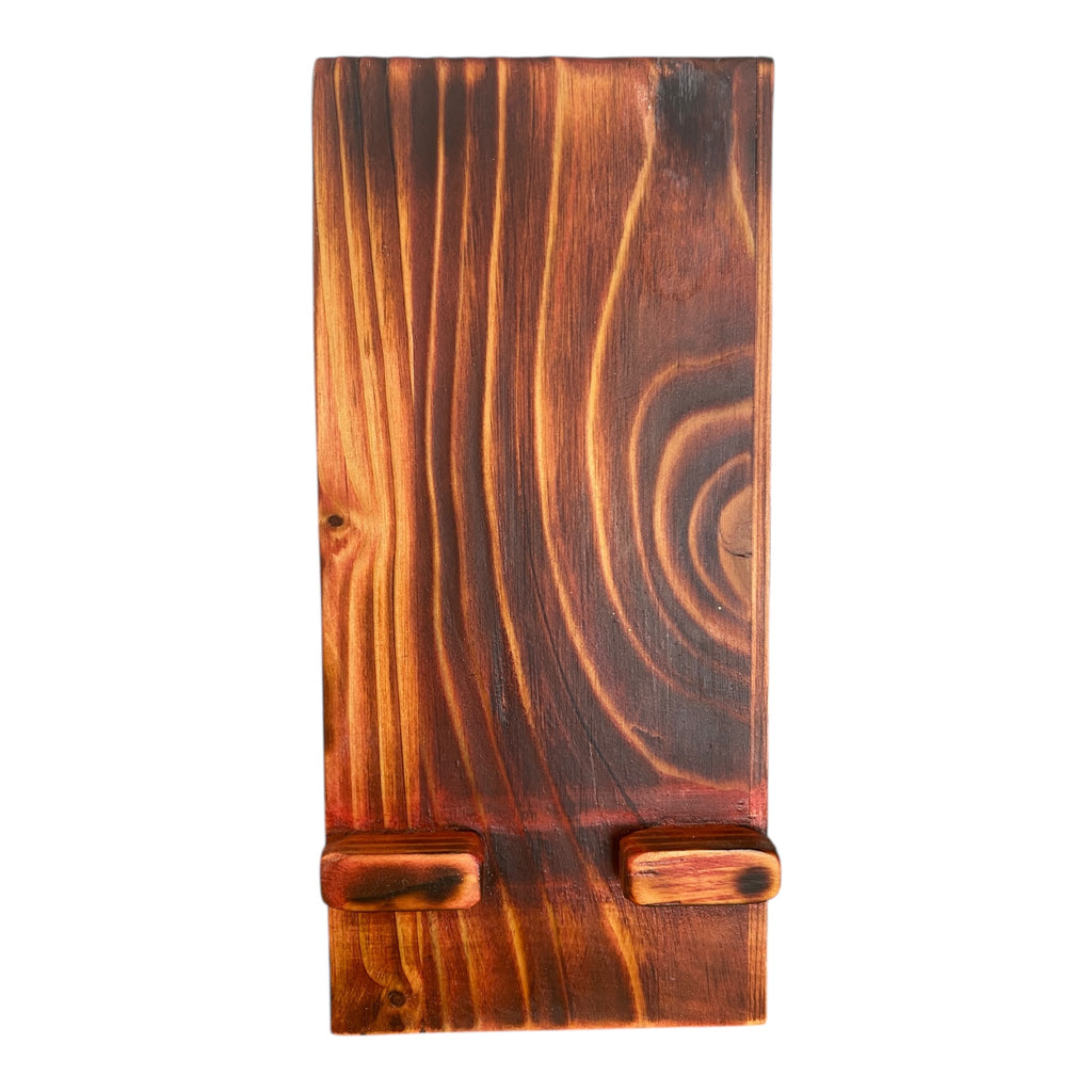 Porte téléphone en bois teinté