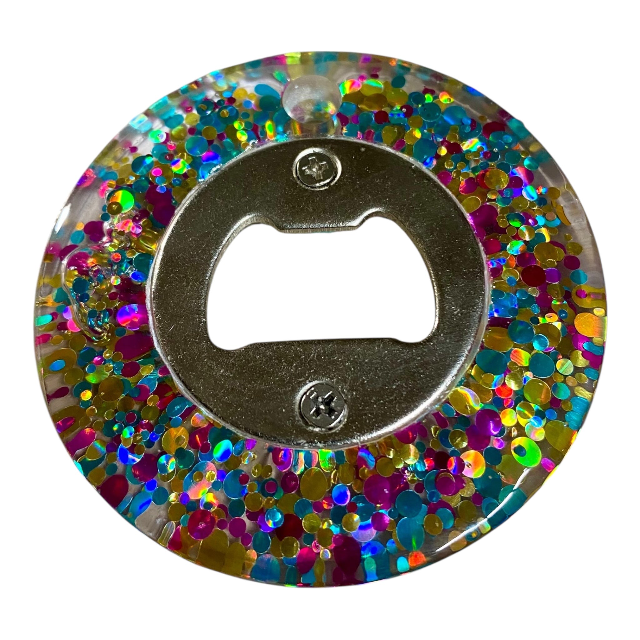 Décapsuleur rond  en résine couleurs variés