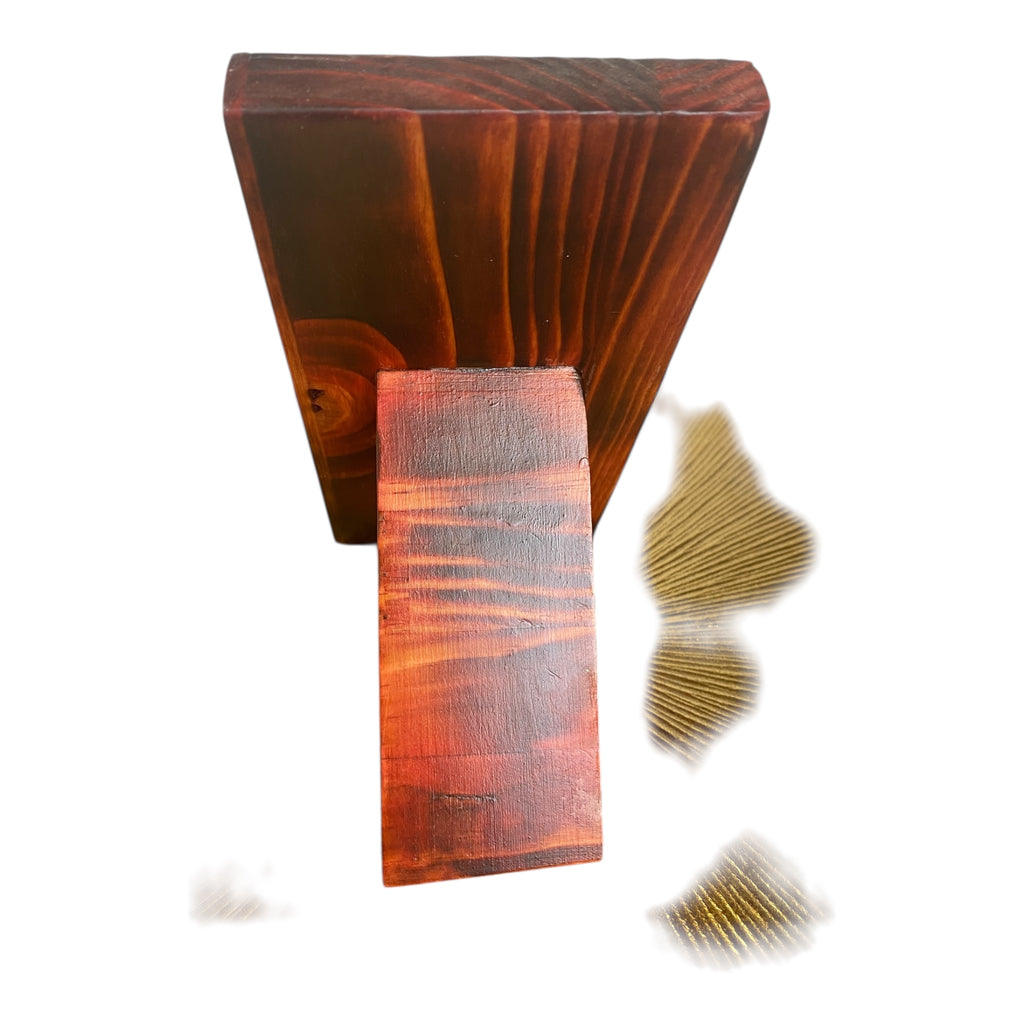 Porte téléphone en bois teinté