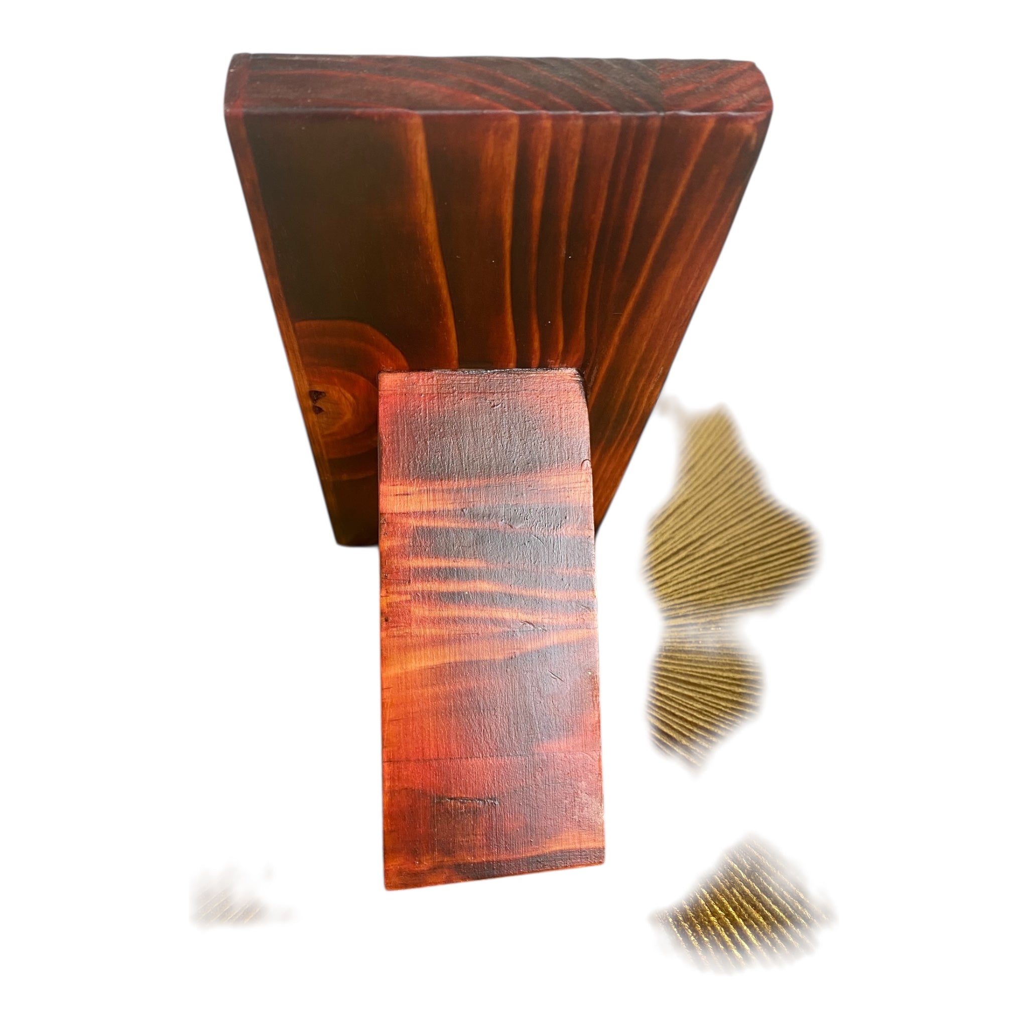 Porte téléphone en bois teinté