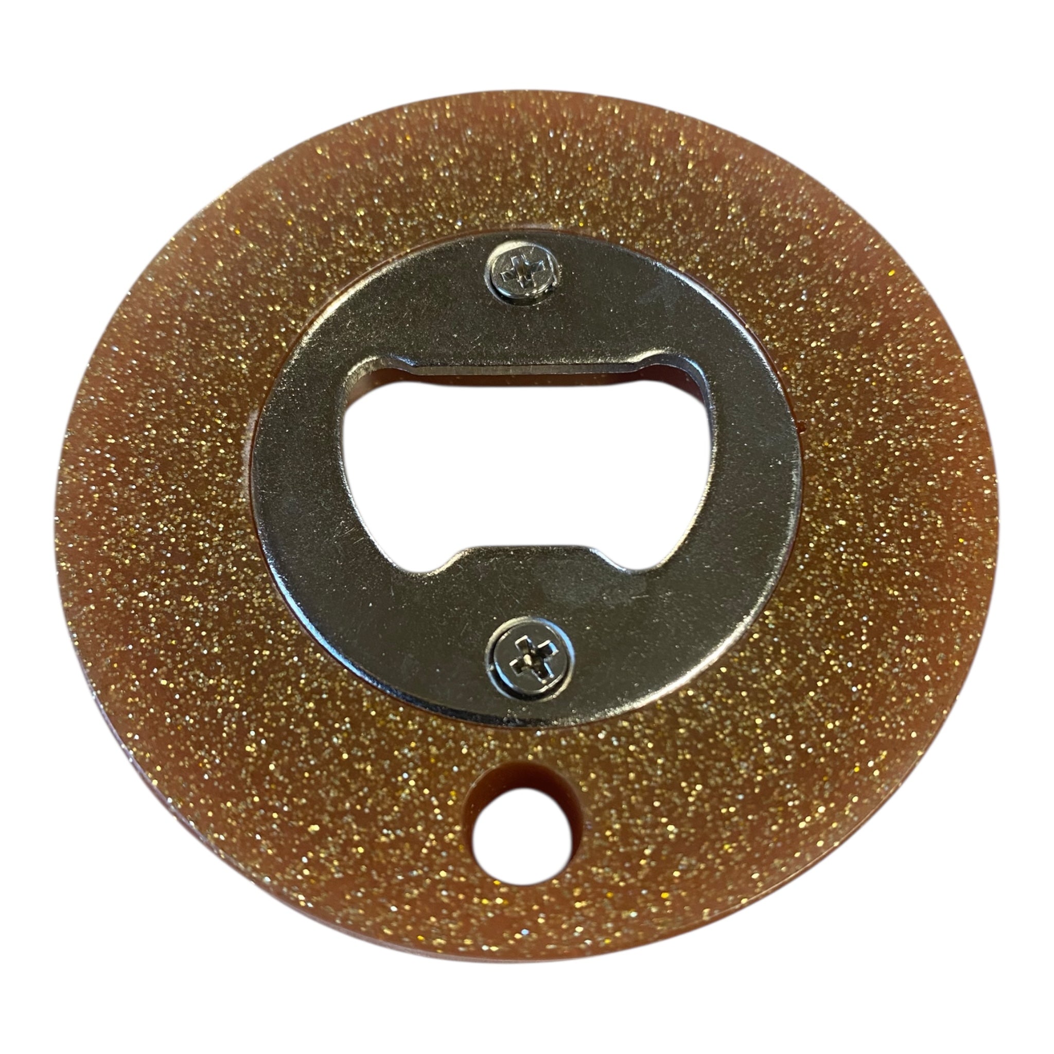 Décapsuleur PHOSPHORESCENT  rond  en résine couleurs variés