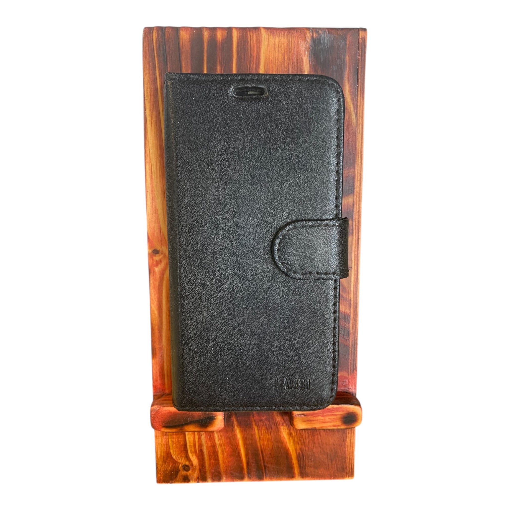 Porte téléphone en bois teinté