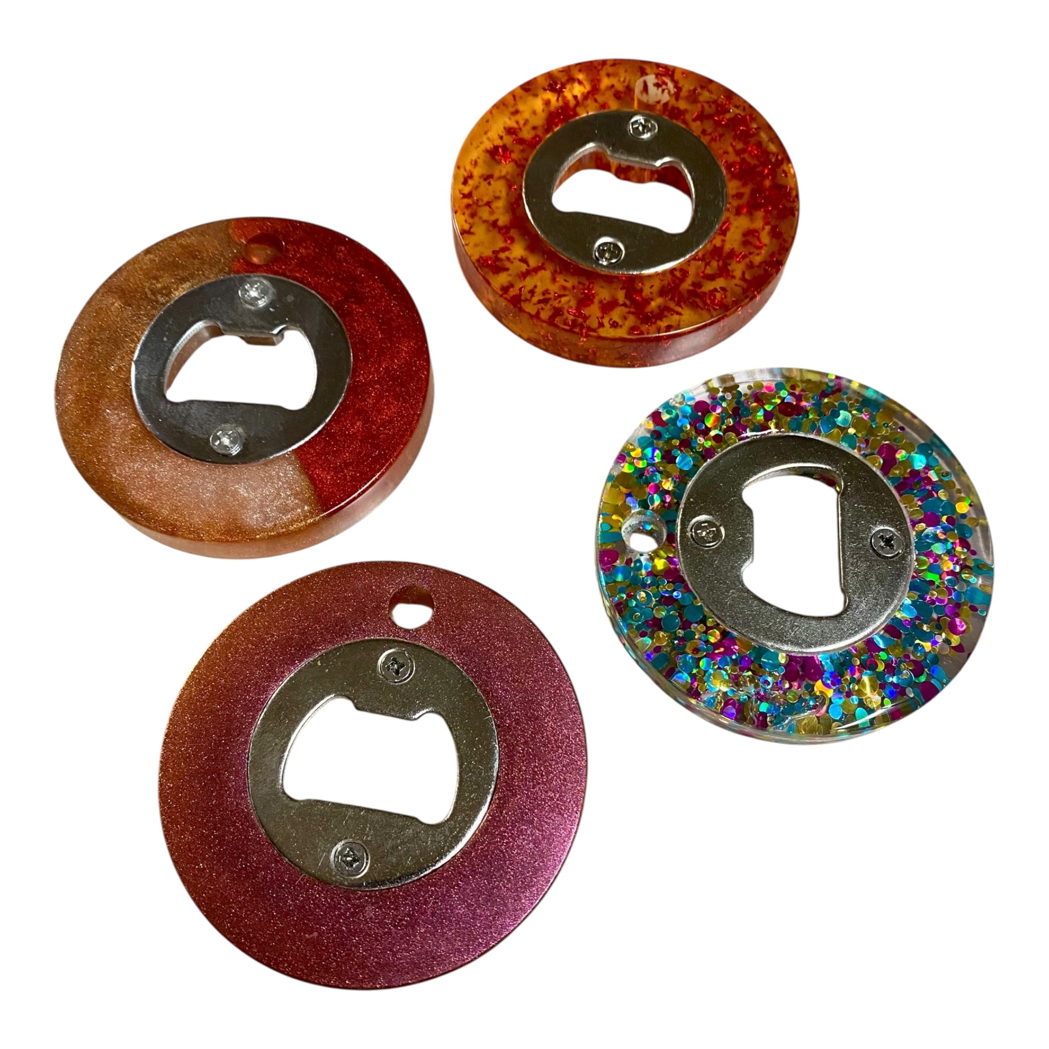 Décapsuleur rond  en résine couleurs variés