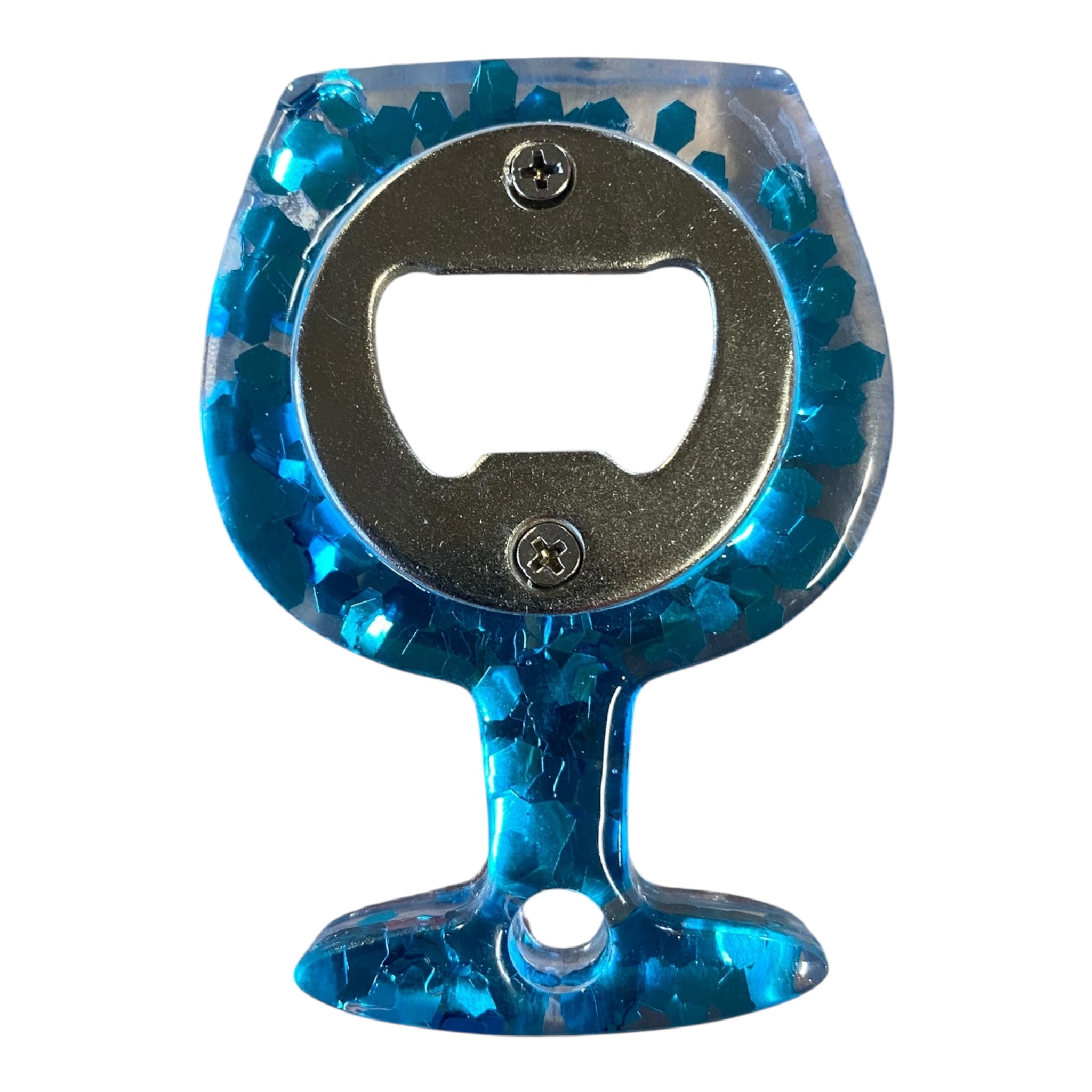 Décapsuleur forme d'un verre en résine couleurs variés