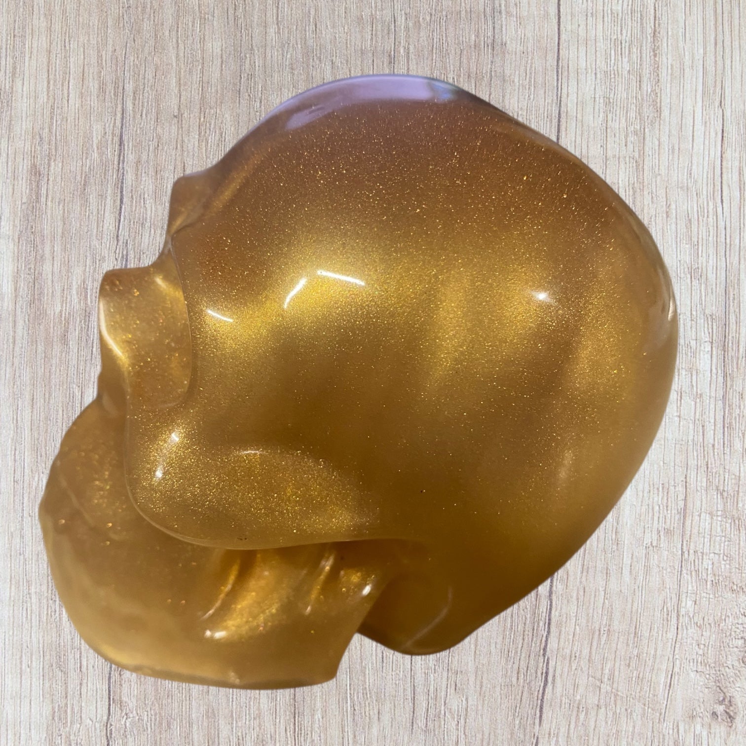 Tête de squelette en résine or ou bronze