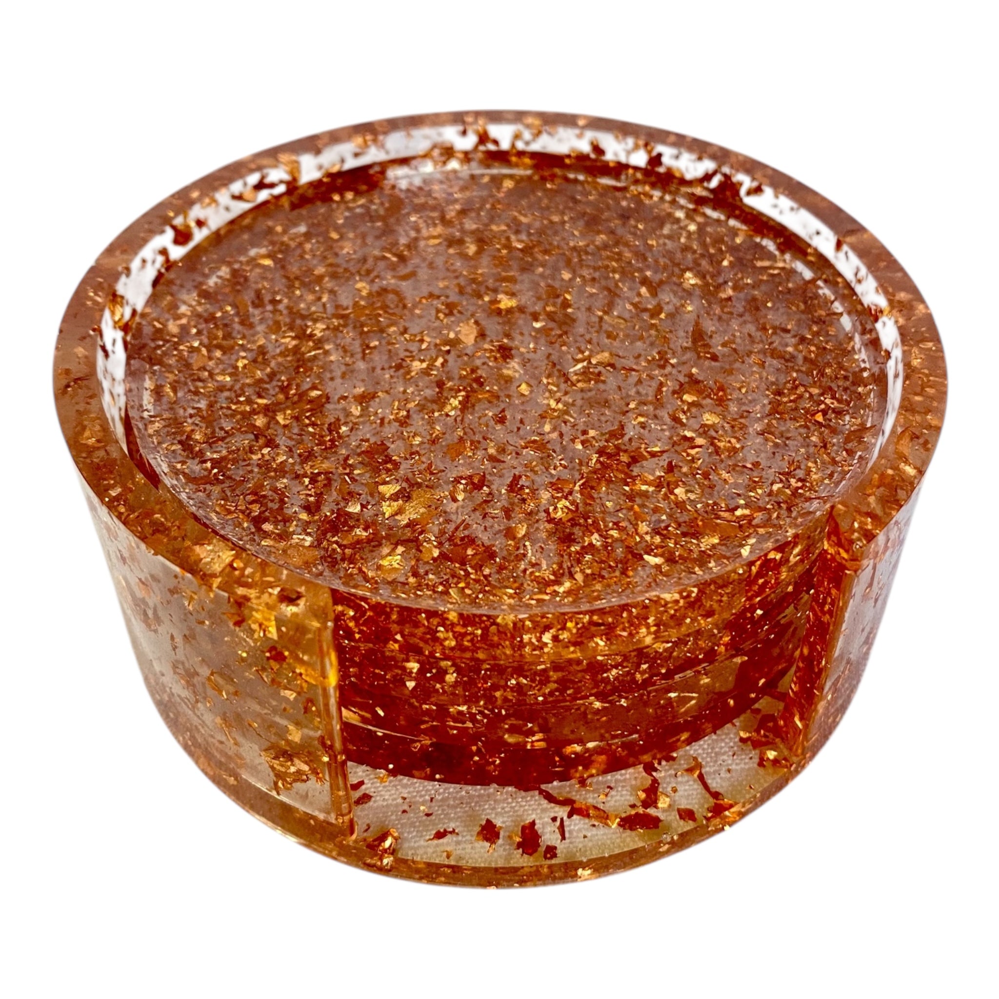 Dessous de verre résine Epoxy 4 pièces avec support couleurs variées