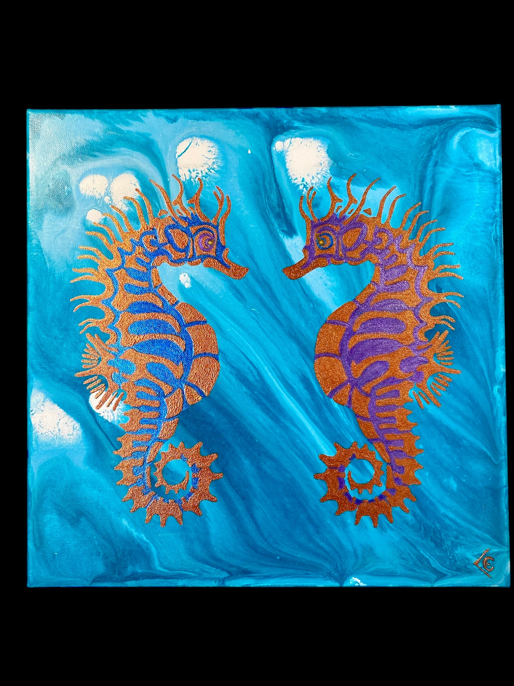 peinture les hypocampes amoureux