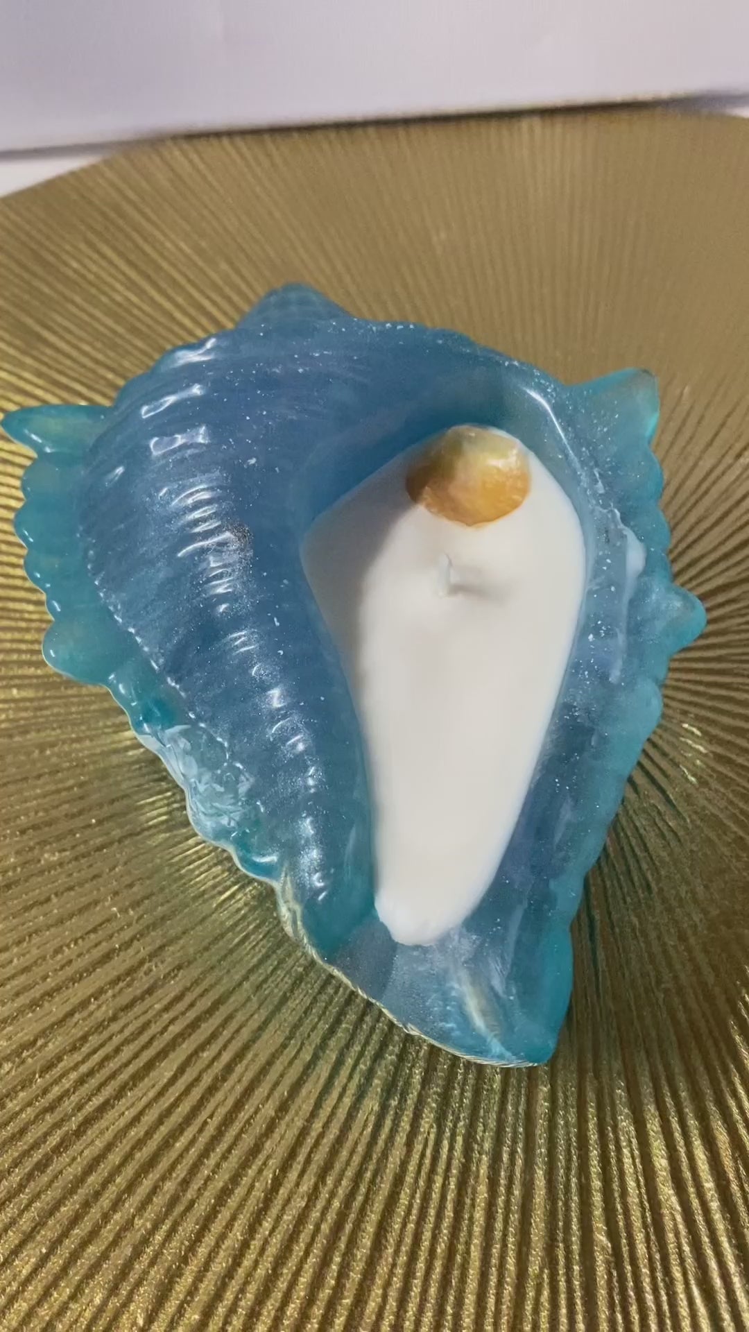 Bougie Sel de mer et Sauge , coquillage en résine