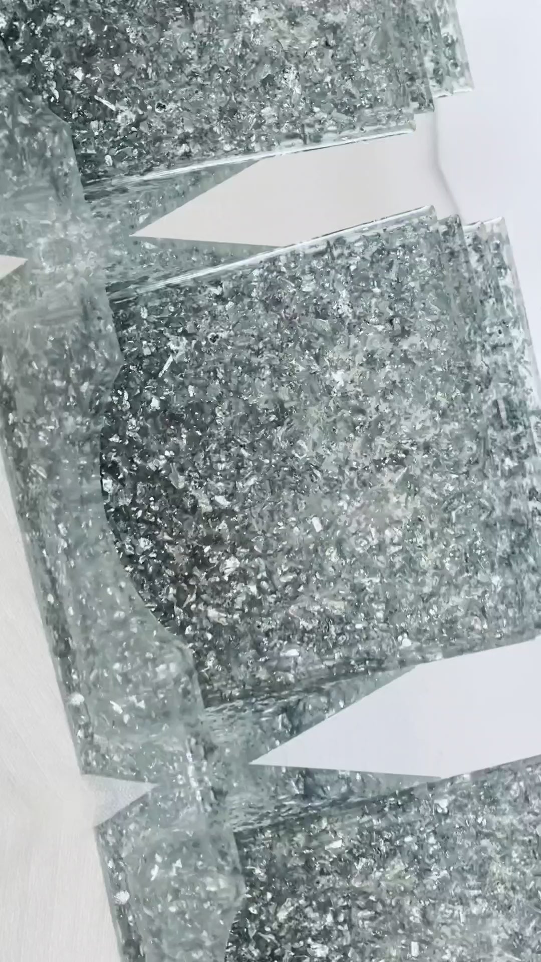 Dessous de verre résine Epoxy 4 pièces avec support couleurs variées