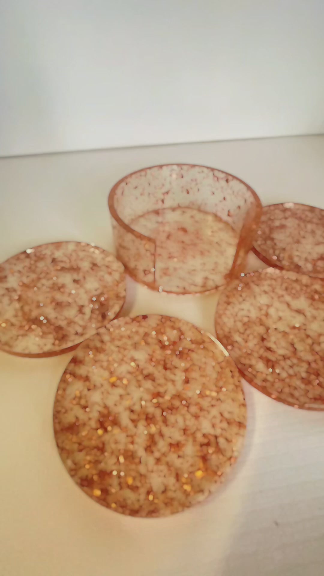 Dessous de verre résine Epoxy 4 pièces avec support couleurs variées